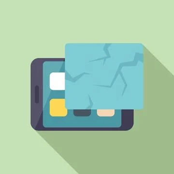 Tablet screen replace icon flat vector. Phone mobile Stock Illustration