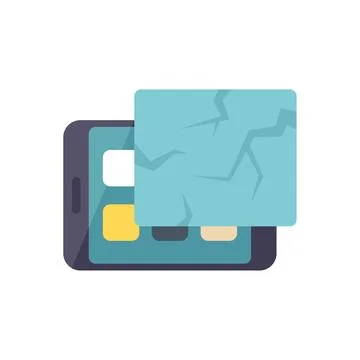 Tablet screen replace icon flat vector. Phone mobile Stockillustratie