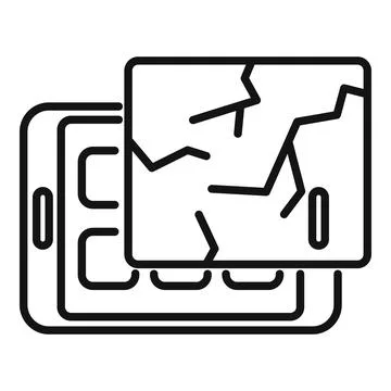Tablet screen replace icon outline . Phone mobile Stockillustratie