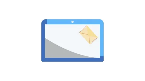 A tablet screen showing an email marketing design, highlighting key offers .. Stock Footage 332321896