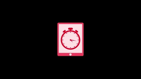 Tablet screen stop watch clock isolated animation Stock Footage 276093191