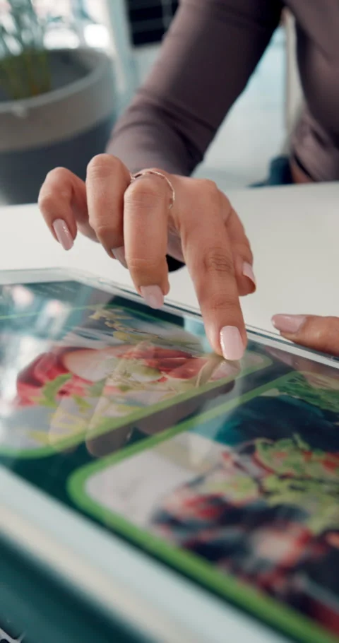 Tablet screen, web development and hands of business person in office for mobile Stock Footage 320284195