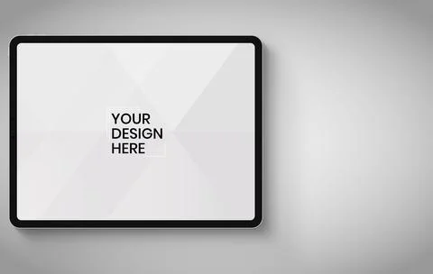 Tablet screen on white background mock up. Tablet modern monitor design. mock Stock Illustration
