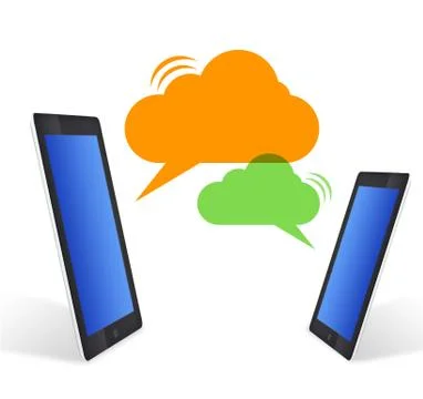 Tablet screen with worldwide business network connection concept Stock Illustration