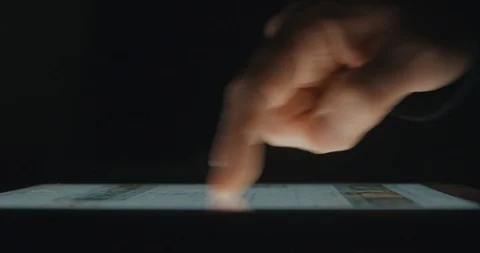 Tablet scrolling and typing slow motion 4K Stock Footage 103495325