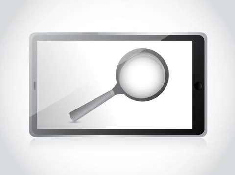 Tablet search concept illustration design over a white background Ilustração Stock