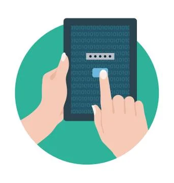 Tablet Security Vector Icon 스톡 일러스트