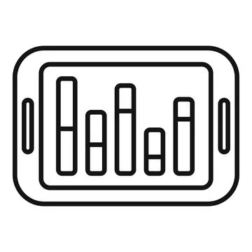 Tablet seo chart icon outline vector. Universal graph Illustrazione stock