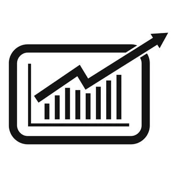Tablet seo chart icon simple vector. Computer market Illustrazione stock