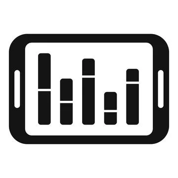 Tablet seo chart icon simple vector. Universal graph Illustrazione stock