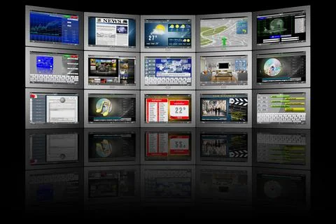 Tablet series black background - 3D illustration.. 스톡 일러스트