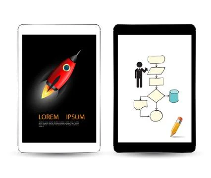 Tablet set Stock Illustration