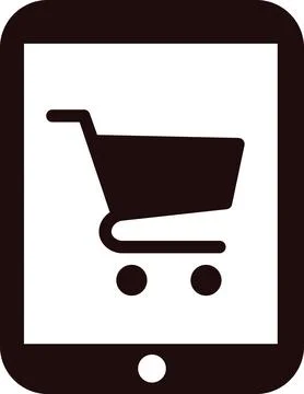 Tablet shopping cart Stock Illustration