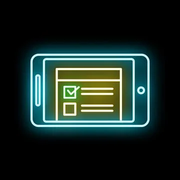 Tablet showing digital checklist survey application form icon Illustrazione stock