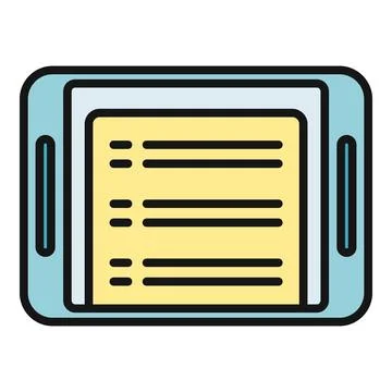 Tablet showing digital document or ebook content Illustrazione stock