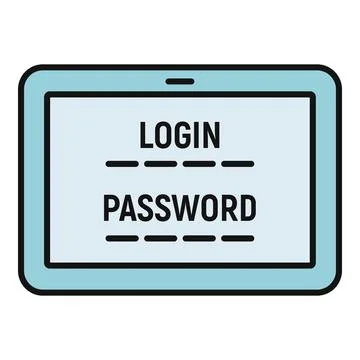 Tablet showing digital login and password authentication screen 스톡 일러스트
