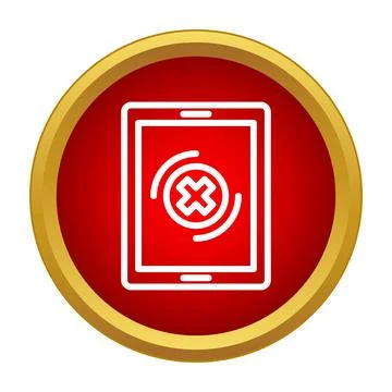 Tablet showing error cross icon notification Stockillustratie
