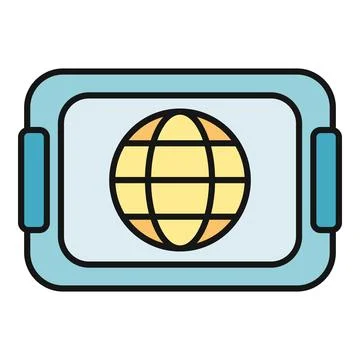 Tablet showing global internet icon for web browsing Stock-Illustration
