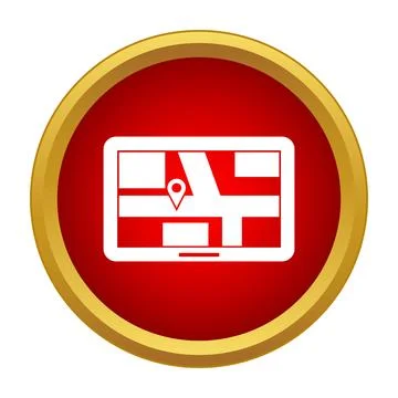 Tablet showing gps navigation map application with location pin Stock Illustration