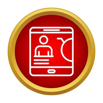 Tablet showing online education platform user profile icon Stock Illustration