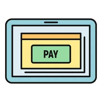 Tablet showing online payment button for digital transaction Illustrazione stock