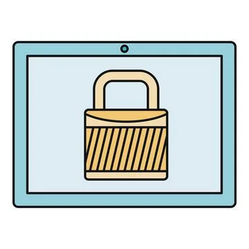 Tablet showing padlock icon for digital security Stock-Illustration
