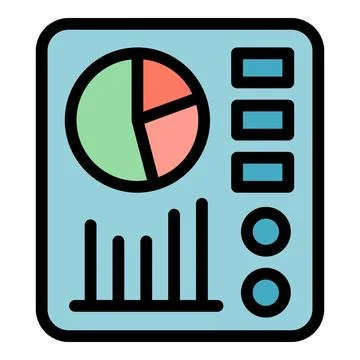 Tablet showing pie chart and bar graph for business analysis Stock Illustration