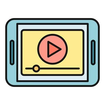 Tablet showing video player with play symbol Illustrazione stock
