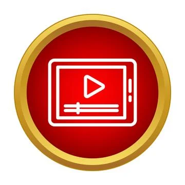 Tablet showing video player with play button Stock Illustration