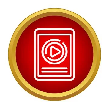 Tablet showing video player screen icon Stockillustratie
