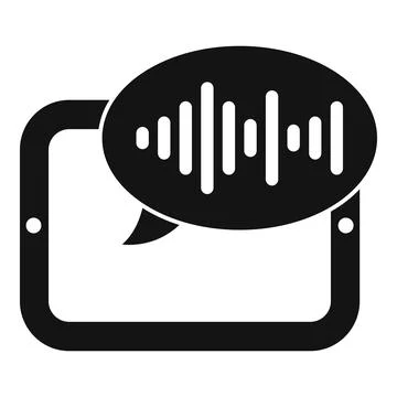 Tablet showing voice message sound wave icon Stock Illustration