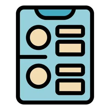 Tablet showing a voting app with filled choices and empty options for elect.. Stock Illustration