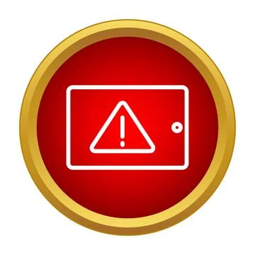 Tablet showing warning icon of system error alert Stock Illustration