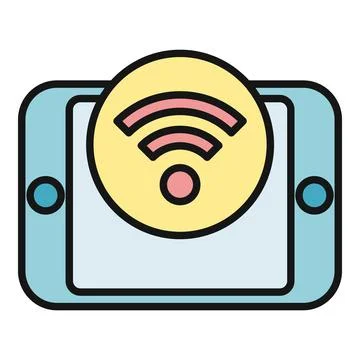 Tablet showing wifi connectivity for wireless data transfer Stock Illustration