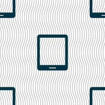Tablet sign icon. smartphone button. Seamless pattern with geometric texture. Stockillustratie