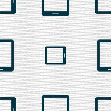 Tablet sign icon. smartphone button. Seamless abstract background with geomet Stock Illustration