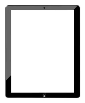 Tablet similar ipad and idea button Stock Illustration