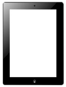 Tablet similar ipad and idea button Stock Illustration