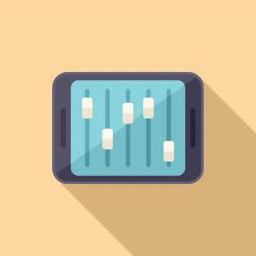 Tablet smart consumption icon flat vector. Digital home Stock Illustration