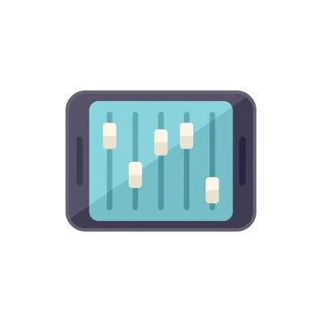 Tablet smart consumption icon flat vector. Digital home Stock Illustration