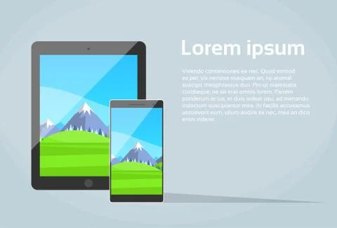 Tablet Smart Phone Responsive Design App Screen Stock Illustration