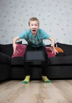Tablet smashed to pieces Stock Photos