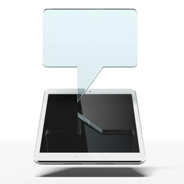 Tablet with speech bubble Illustration