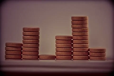 Tablet stack as a bar graph Stock Photos