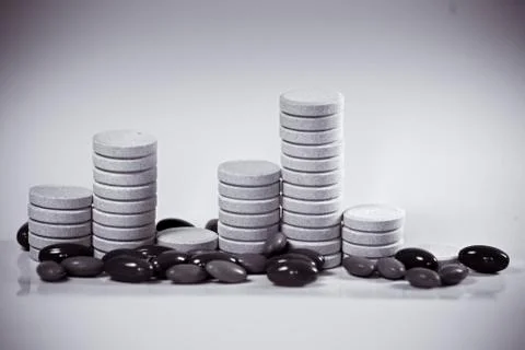 Tablet stack as a bar graph Stock Photos