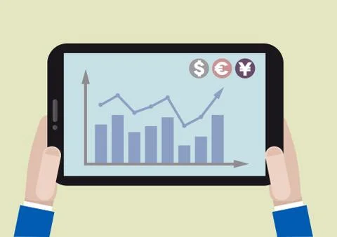 Tablet stock chart Stock Illustration