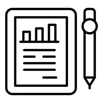 Tablet strategy icon outline vector. Digital work business 스톡 일러스트