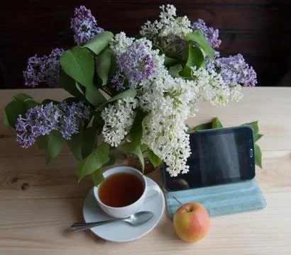 Tablet on the table Stock Photos