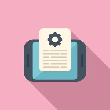 Tablet technical document icon flat vector. Data support Stock Illustration