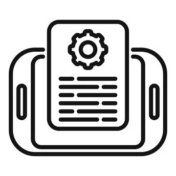 Tablet technical document icon outline vector. Data support Stock Illustration